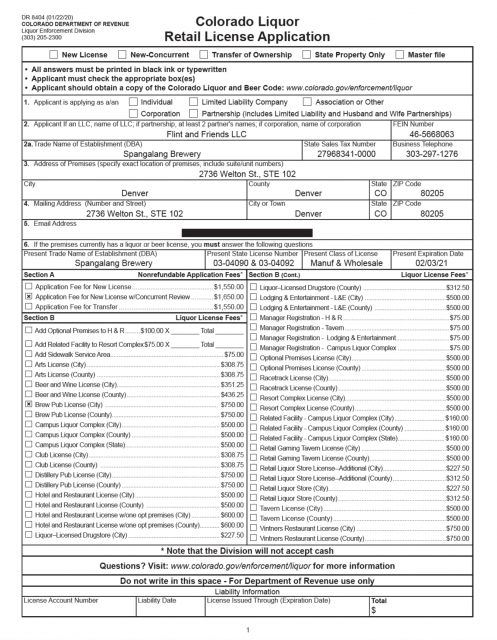 Application: Liquor License 2590 Welton: Triple Nine – Welton Corridor ...